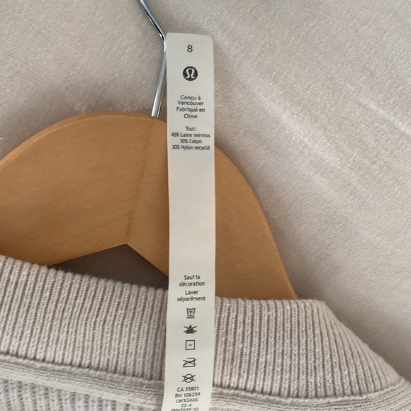 Lululemon Merino Wool-Blend Ribbed Crewneck Sweater - Picture 2 of 4